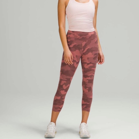 Lululemon Wunder Train High-Rise Crop Leggings 23" Heritage 365 Camo Brier Rose - Picture 1 of 15
